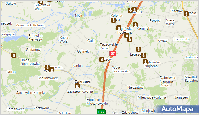 mapa Taczów, Taczów na mapie Targeo