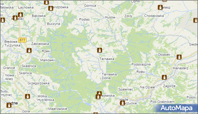 mapa Tarnawka gmina Markowa, Tarnawka gmina Markowa na mapie Targeo