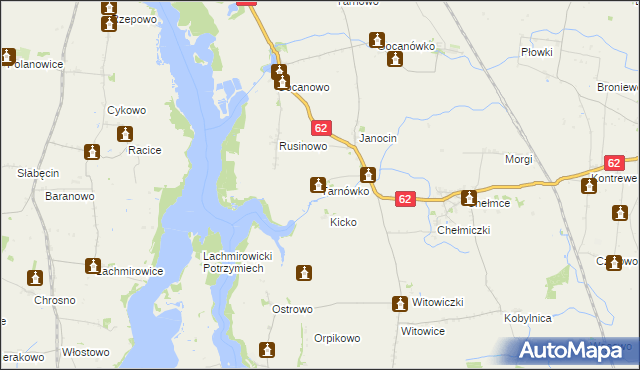 mapa Tarnówko gmina Kruszwica, Tarnówko gmina Kruszwica na mapie Targeo