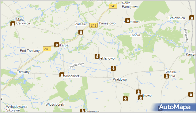 mapa Teklanowo, Teklanowo na mapie Targeo