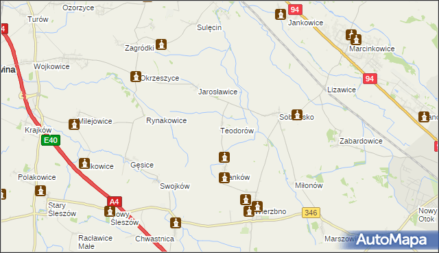 mapa Teodorów gmina Domaniów, Teodorów gmina Domaniów na mapie Targeo