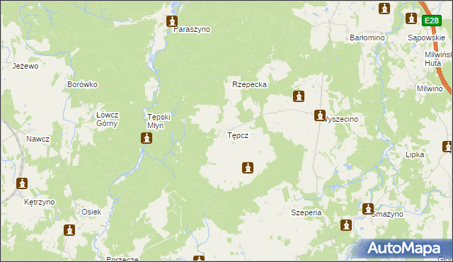 mapa Tępcz, Tępcz na mapie Targeo