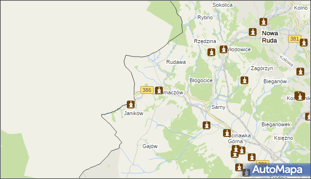 mapa Tłumaczów, Tłumaczów na mapie Targeo