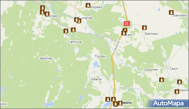 mapa Toczek, Toczek na mapie Targeo