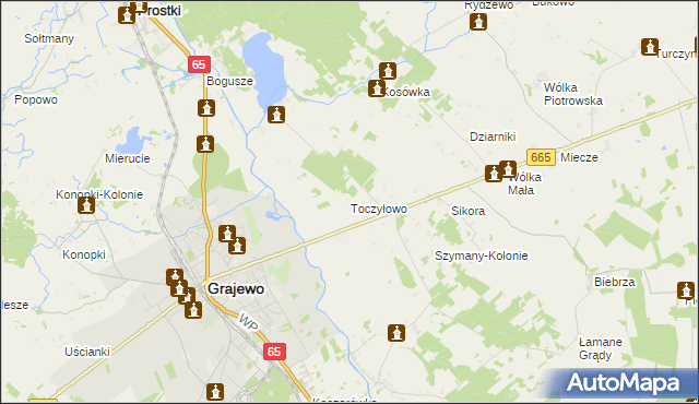 mapa Toczyłowo, Toczyłowo na mapie Targeo