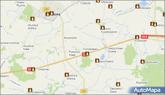 mapa Tomaszewo gmina Białośliwie, Tomaszewo gmina Białośliwie na mapie Targeo