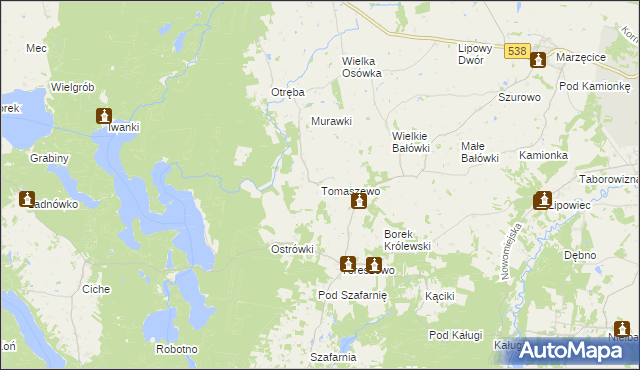 mapa Tomaszewo gmina Kurzętnik, Tomaszewo gmina Kurzętnik na mapie Targeo