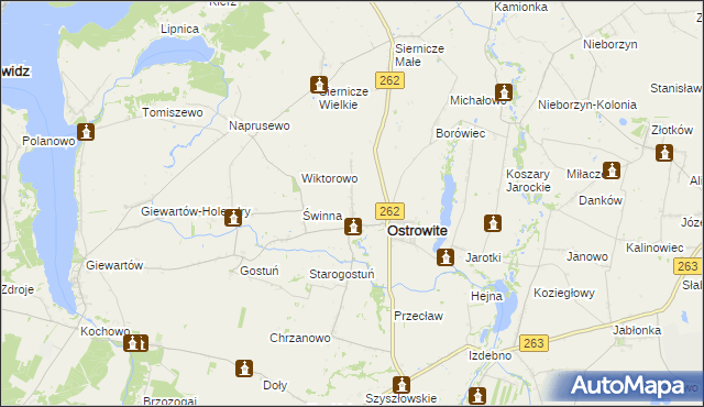 mapa Tomaszewo gmina Ostrowite, Tomaszewo gmina Ostrowite na mapie Targeo