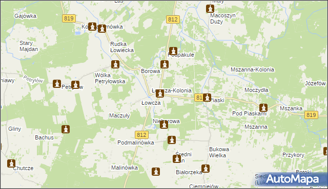 mapa Tomaszówka gmina Sawin, Tomaszówka gmina Sawin na mapie Targeo