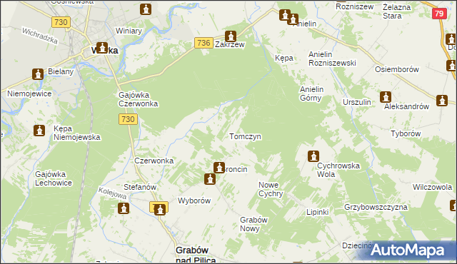mapa Tomczyn, Tomczyn na mapie Targeo