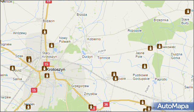 mapa Tomnice, Tomnice na mapie Targeo