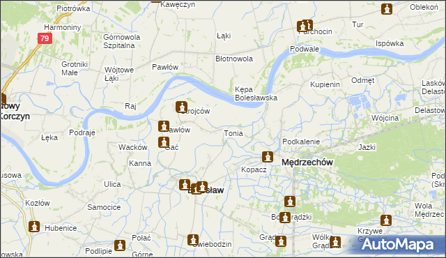 mapa Tonia gmina Bolesław, Tonia gmina Bolesław na mapie Targeo
