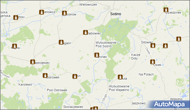 mapa Toninek, Toninek na mapie Targeo