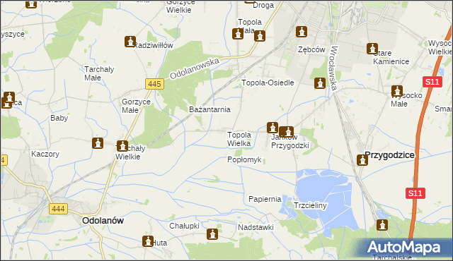 mapa Topola Wielka, Topola Wielka na mapie Targeo
