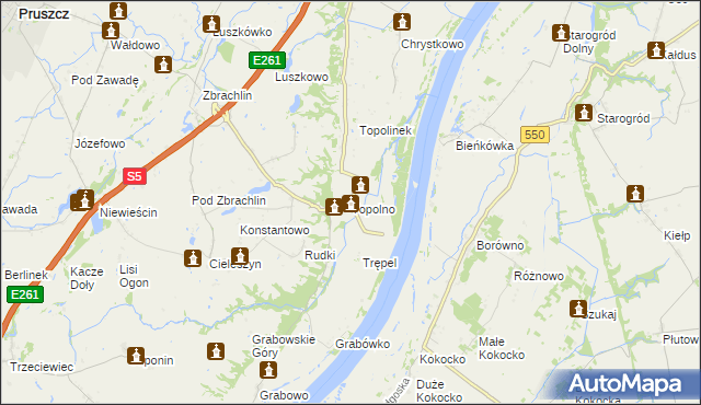 mapa Topolno, Topolno na mapie Targeo
