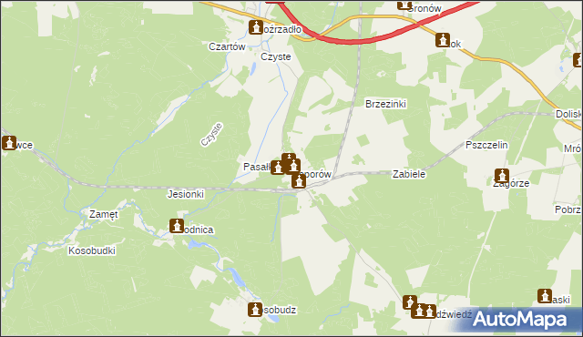 mapa Toporów gmina Łagów, Toporów gmina Łagów na mapie Targeo