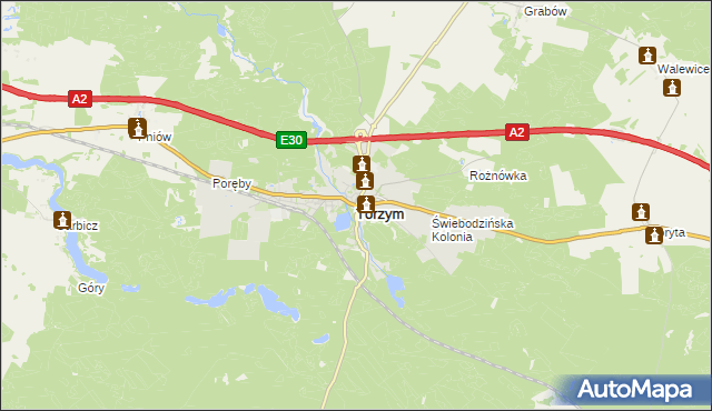 mapa Torzym, Torzym na mapie Targeo