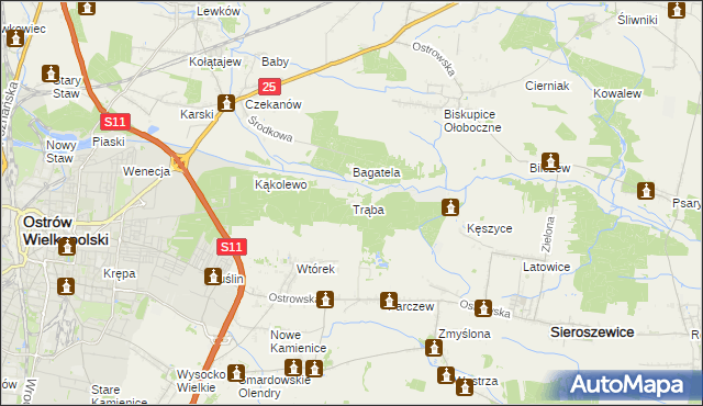 mapa Trąba, Trąba na mapie Targeo