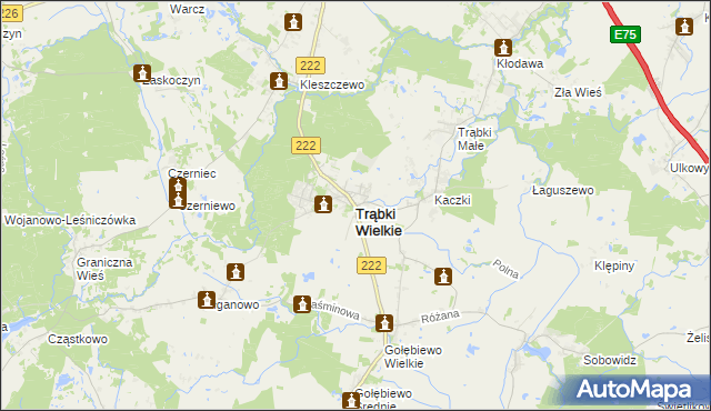 mapa Trąbki Wielkie, Trąbki Wielkie na mapie Targeo