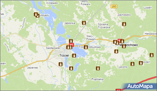 mapa Trzciel-Odbudowa, Trzciel-Odbudowa na mapie Targeo