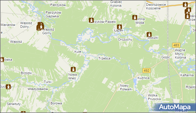 mapa Trzebca, Trzebca na mapie Targeo