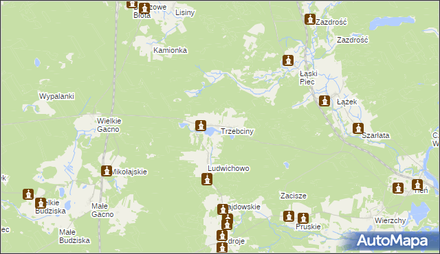 mapa Trzebciny, Trzebciny na mapie Targeo