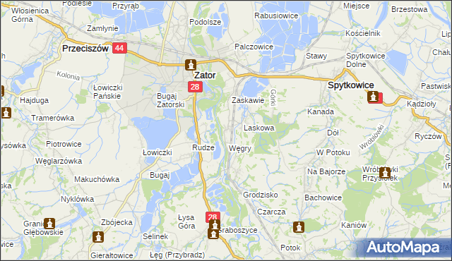 mapa Trzebieńczyce, Trzebieńczyce na mapie Targeo