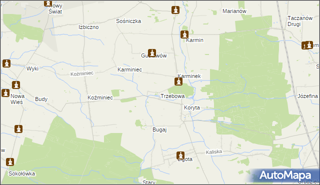 mapa Trzebowa, Trzebowa na mapie Targeo