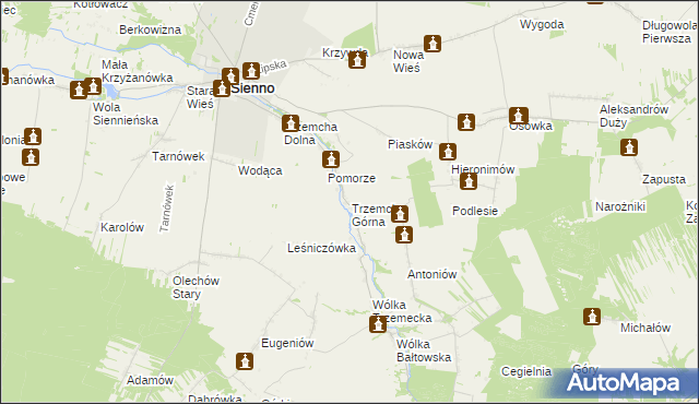 mapa Trzemcha Górna, Trzemcha Górna na mapie Targeo