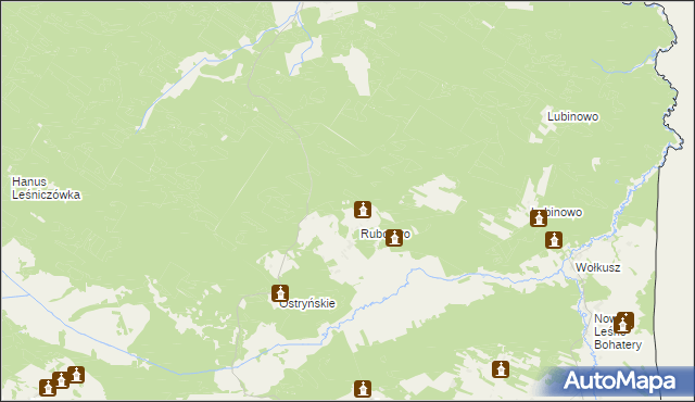 mapa Trzy Kopce gmina Płaska, Trzy Kopce gmina Płaska na mapie Targeo