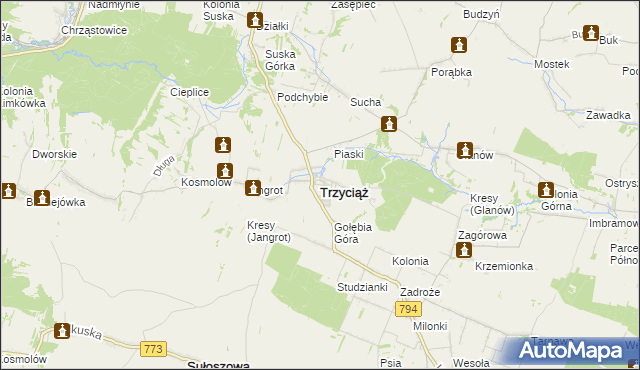 mapa Trzyciąż, Trzyciąż na mapie Targeo