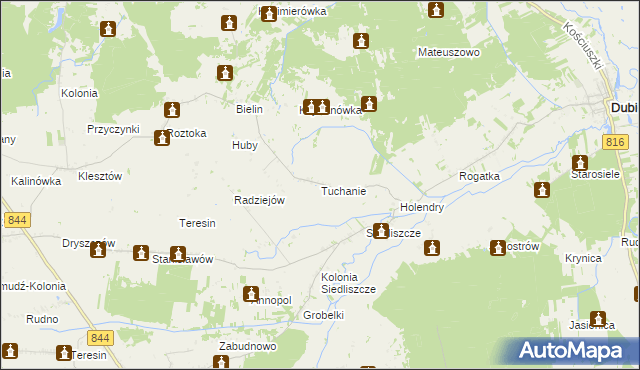 mapa Tuchanie, Tuchanie na mapie Targeo