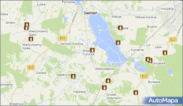 mapa Tulniki, Tulniki na mapie Targeo