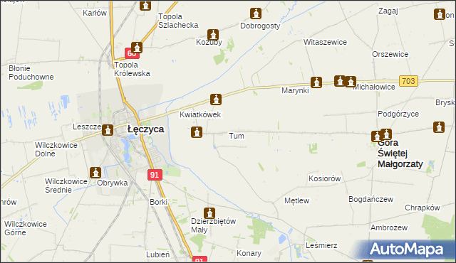 mapa Tum, Tum na mapie Targeo