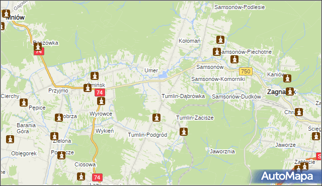 mapa Tumlin-Dąbrówka, Tumlin-Dąbrówka na mapie Targeo