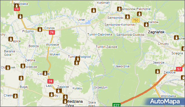 mapa Tumlin-Węgle, Tumlin-Węgle na mapie Targeo