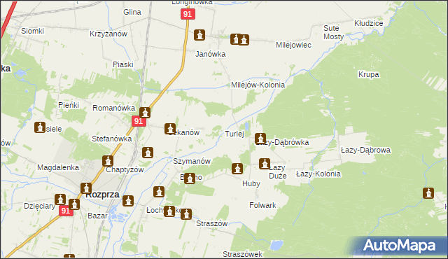 mapa Turlej, Turlej na mapie Targeo