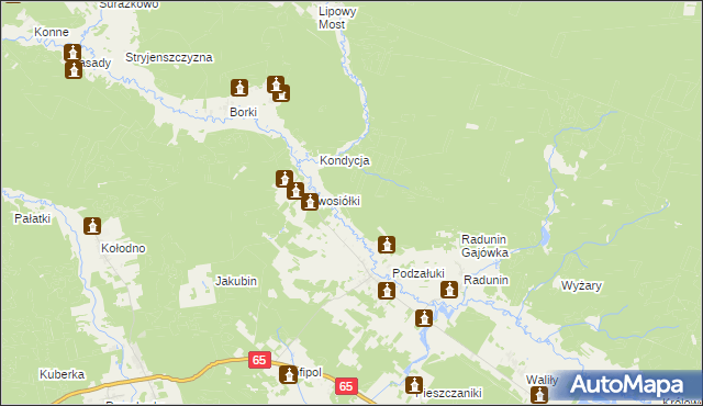 mapa Turowo gmina Gródek, Turowo gmina Gródek na mapie Targeo