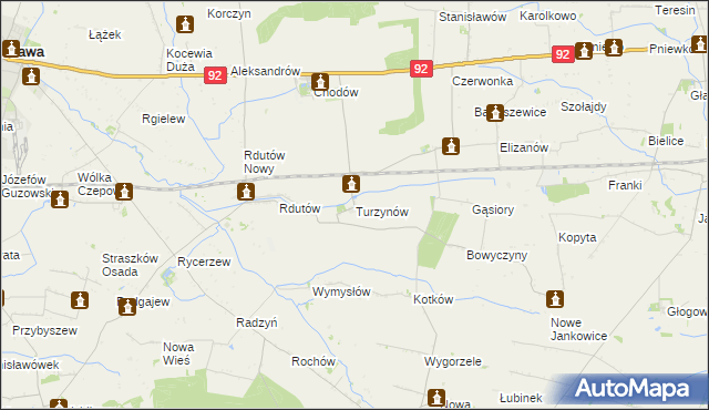 mapa Turzynów, Turzynów na mapie Targeo