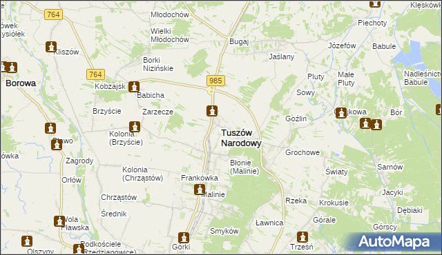 mapa Tuszów Narodowy, Tuszów Narodowy na mapie Targeo
