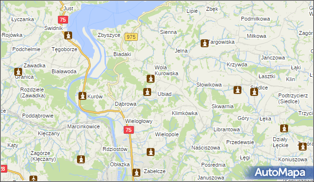 mapa Ubiad, Ubiad na mapie Targeo