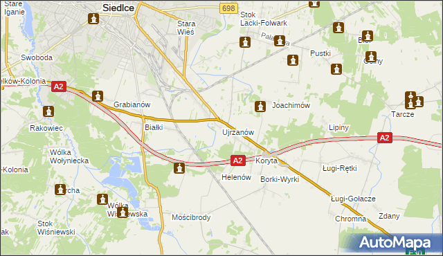 mapa Ujrzanów, Ujrzanów na mapie Targeo