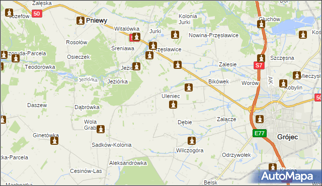 mapa Uleniec, Uleniec na mapie Targeo