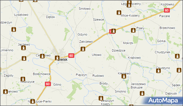 mapa Ułtowo, Ułtowo na mapie Targeo