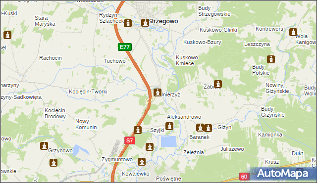 mapa Unierzyż, Unierzyż na mapie Targeo