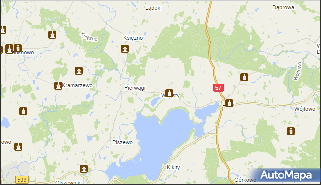 mapa Wągsty, Wągsty na mapie Targeo