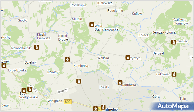 mapa Waliska gmina Latowicz, Waliska gmina Latowicz na mapie Targeo