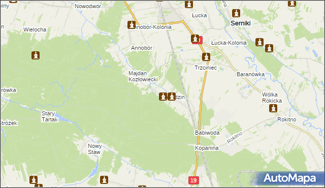 mapa Wandzin gmina Lubartów, Wandzin gmina Lubartów na mapie Targeo