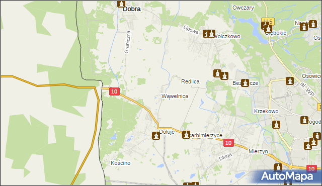 mapa Wąwelnica, Wąwelnica na mapie Targeo