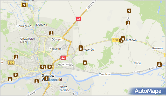 mapa Wawrów, Wawrów na mapie Targeo